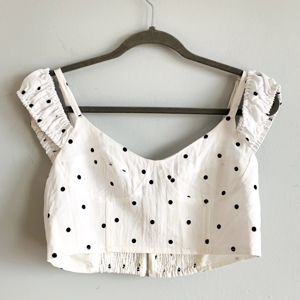 Asos White&Black Off The Shoulder Crop top